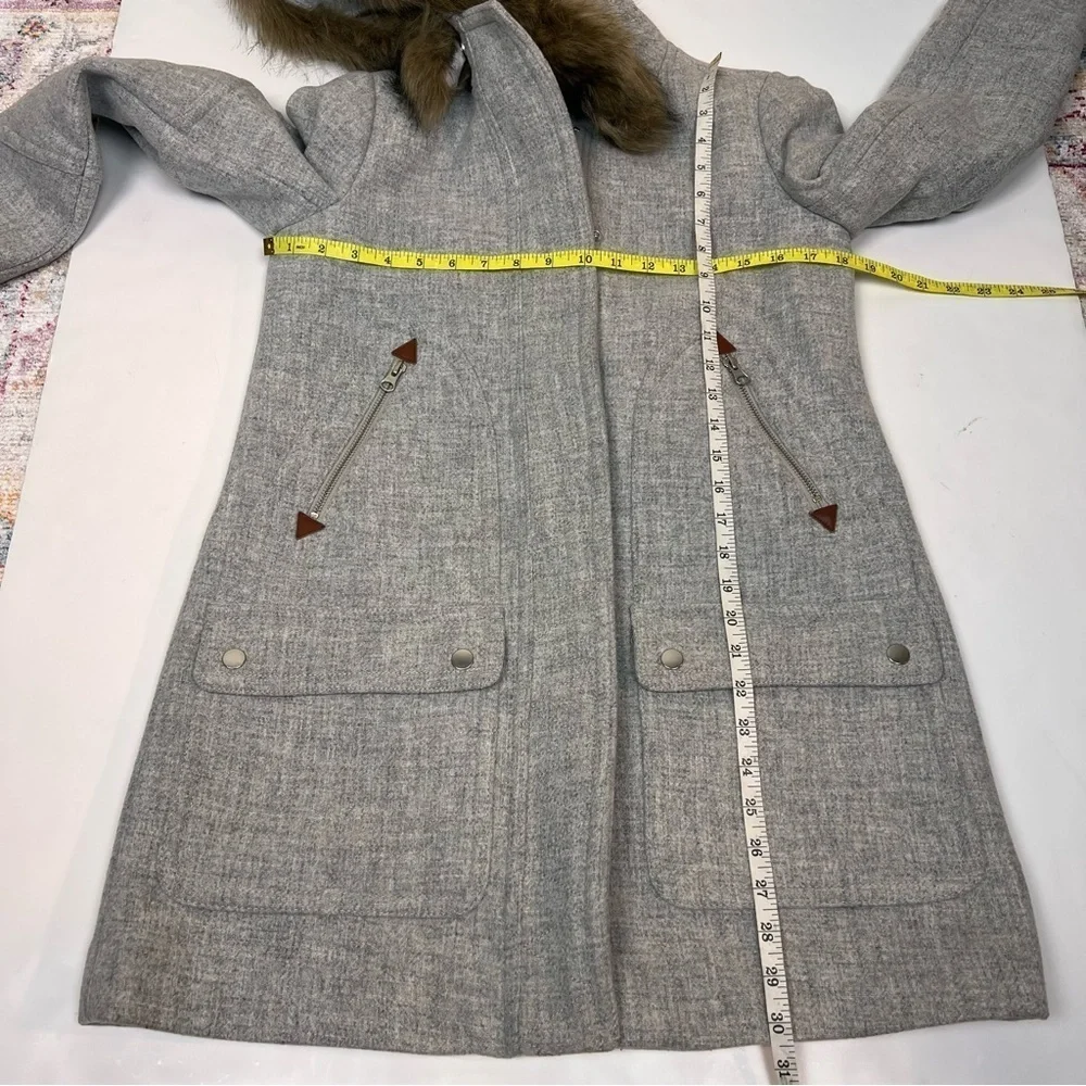 J. Crew Chateau Parka in Italian stadium-cloth wool Gray Coat Size 0 - Picture 7 of 12